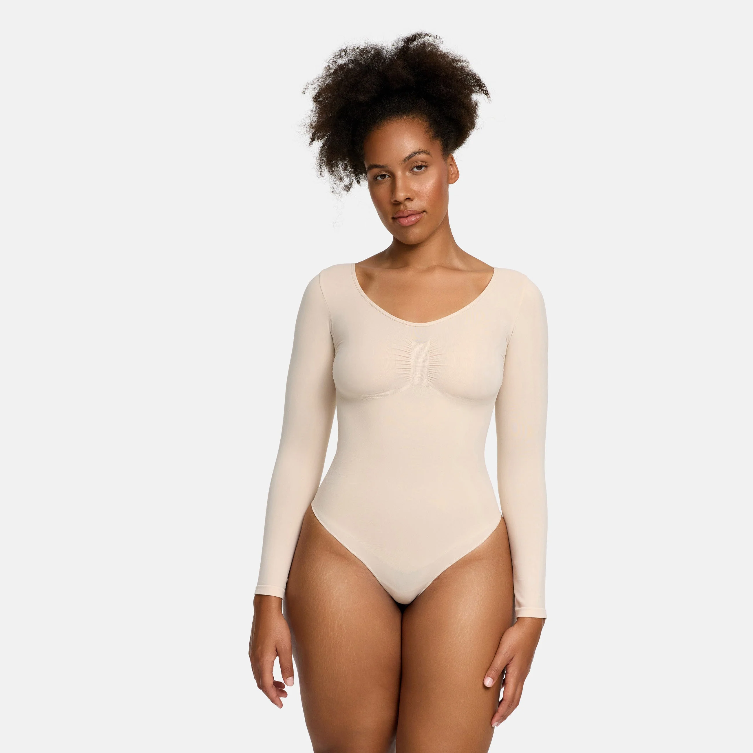 Bodysuit Sculpting Shapewear Longsleeve mit String - Image 12
