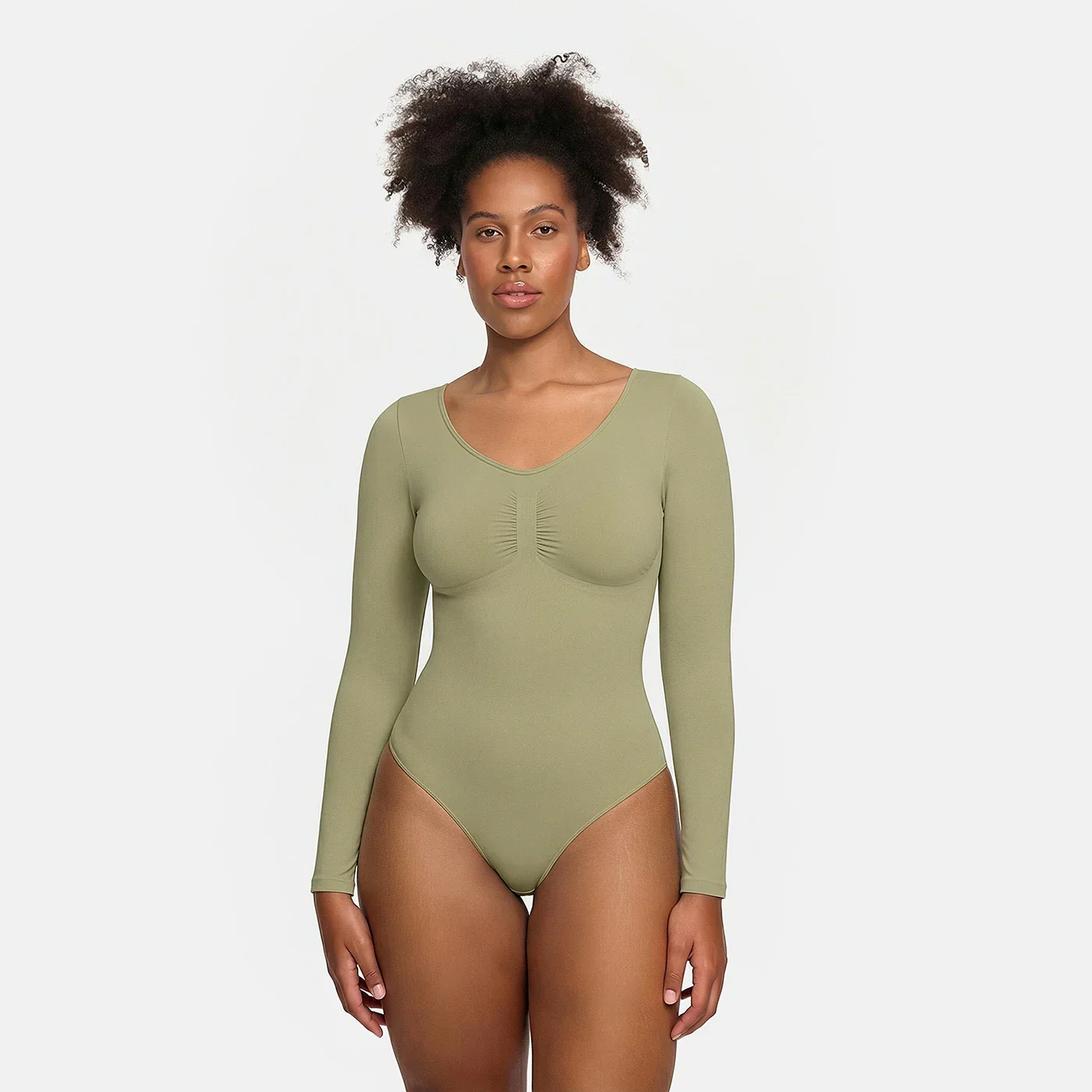 Bodysuit Sculpting Shapewear Longsleeve mit String - Image 18